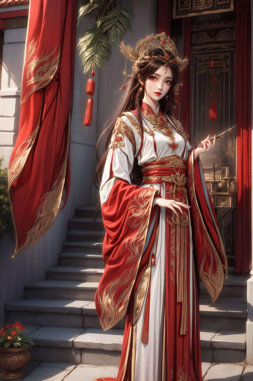 火灵儿站在桑树下清新自然