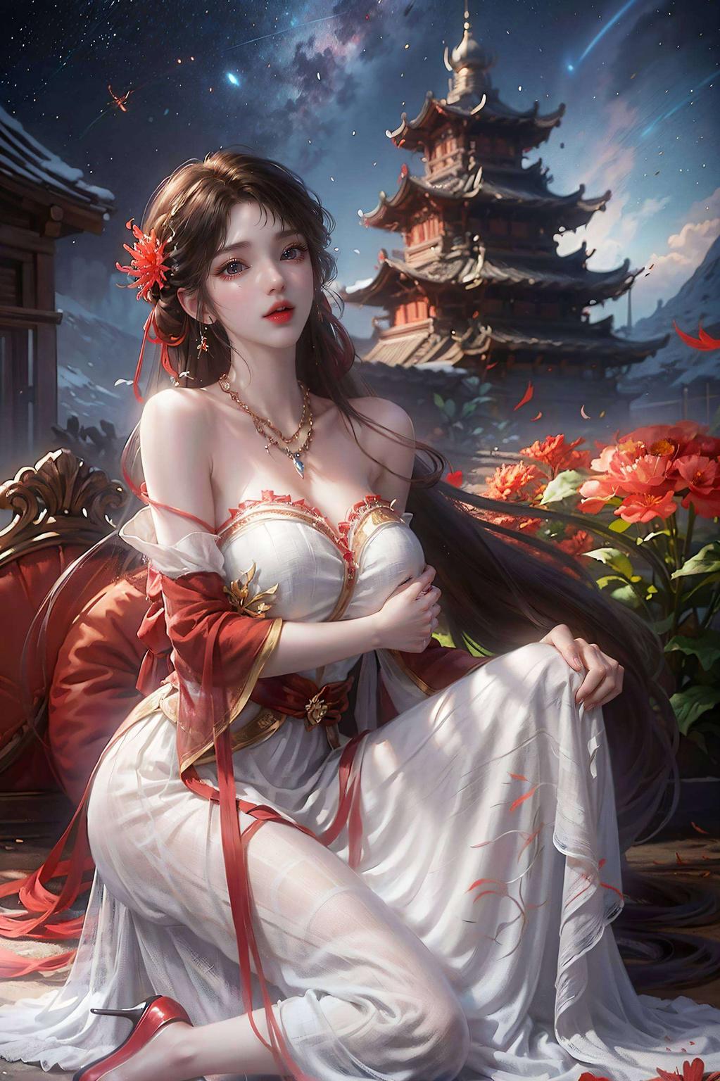 灵动的火光映照着深情眼神火灵儿与石昊相拥