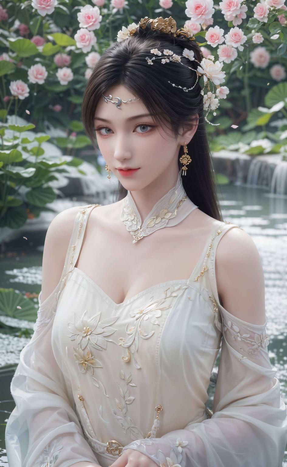 宛如画中行美女金瓶儿神态娴静