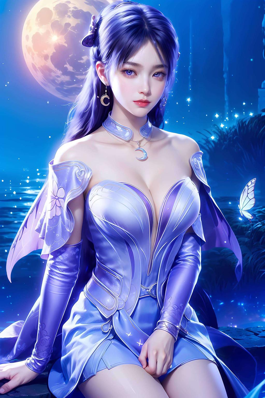 如动漫壁纸绽放美得令人窒息！#二次元壁纸# #超清美女# #动漫姬紫月#