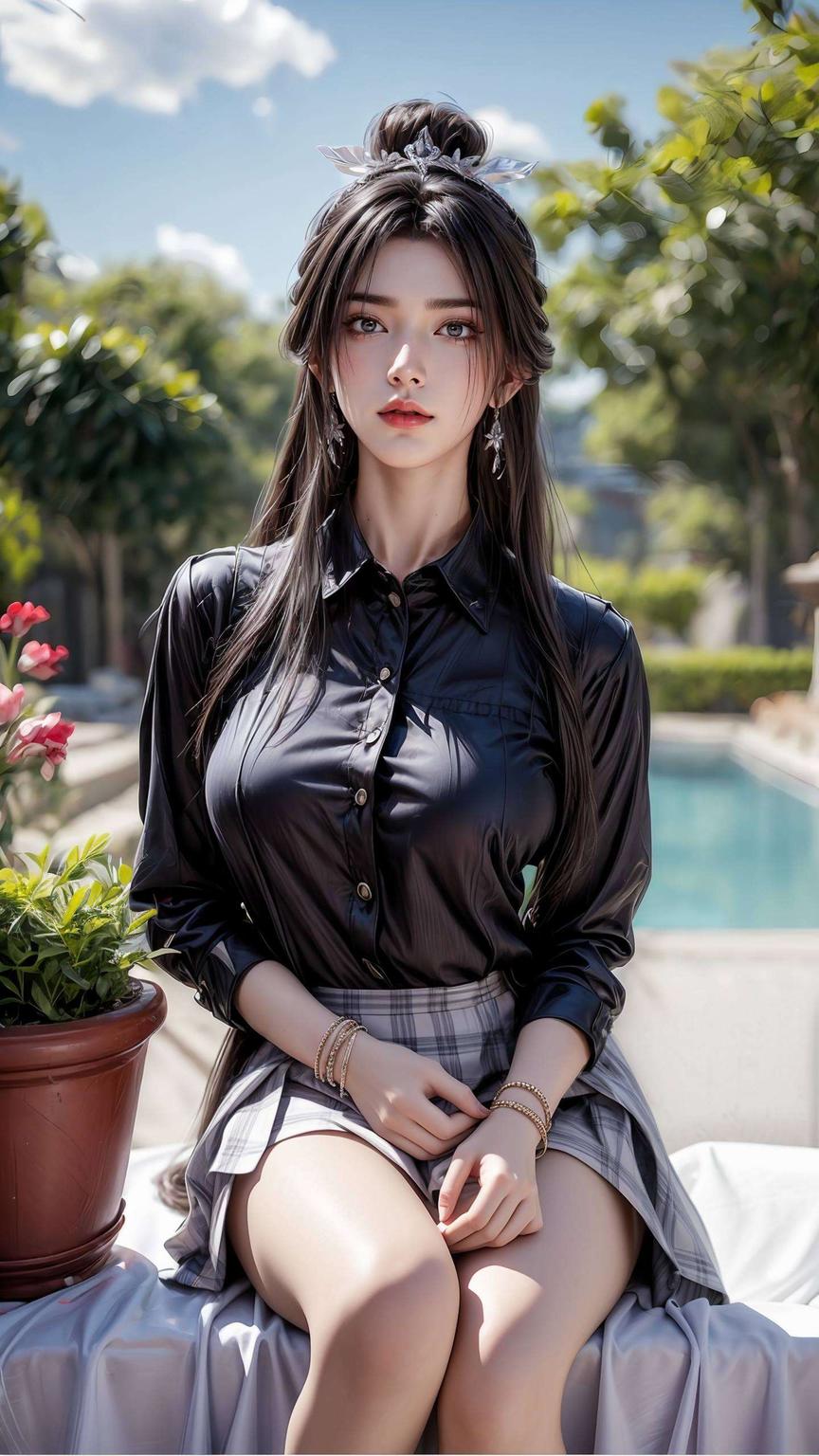 仿佛从《诛仙》中跃然而出！墨绿的衣袂在风中轻舞带你进入一个奇幻的仙侠世界