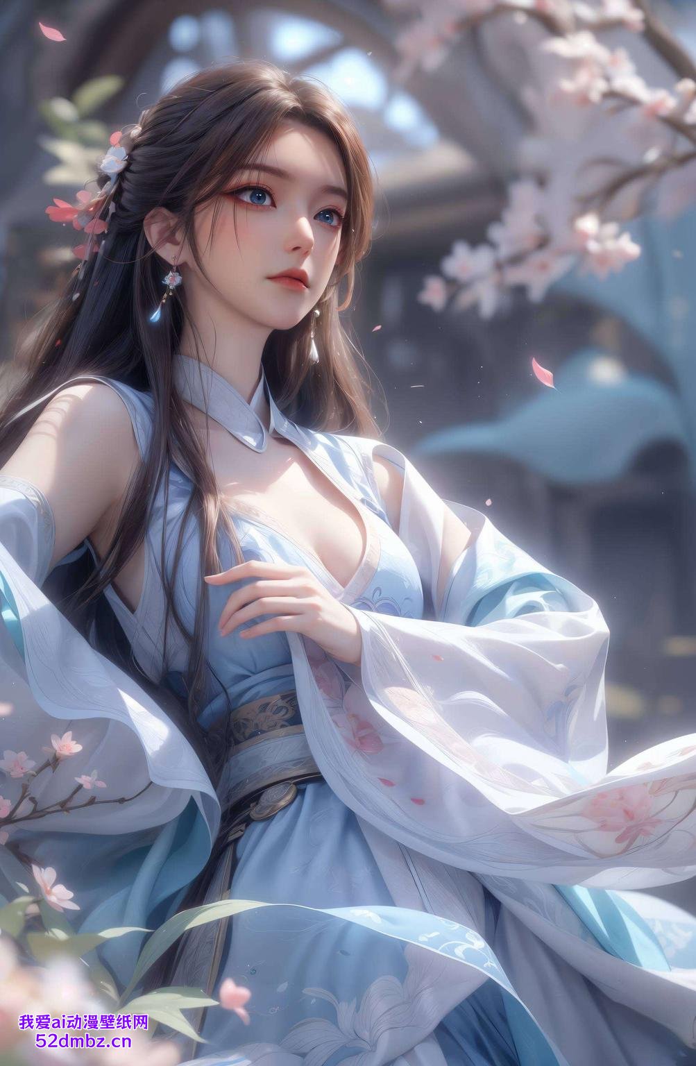 淡粉色花瓣搭配绿叶