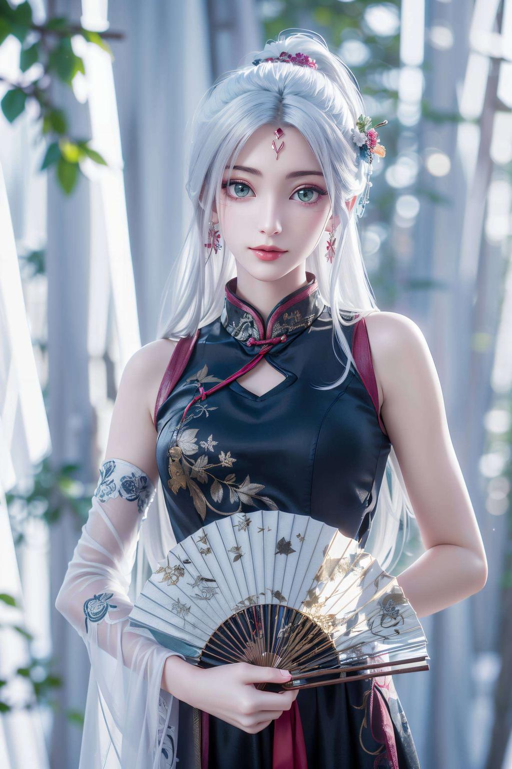 平板尽显国漫之美小白泳装风采