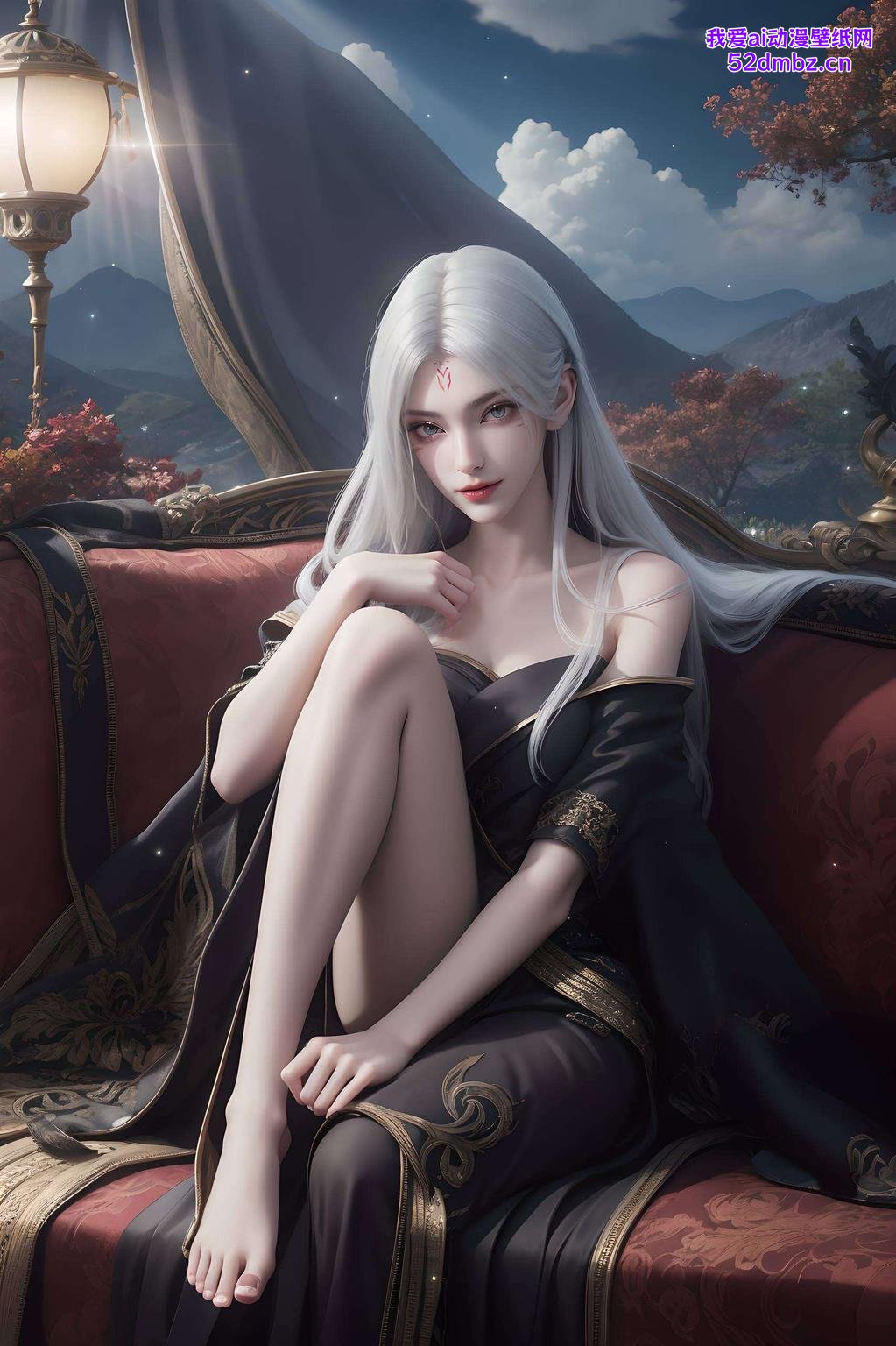 简直美爆了！国漫女神诛仙小白黑色背景映衬下