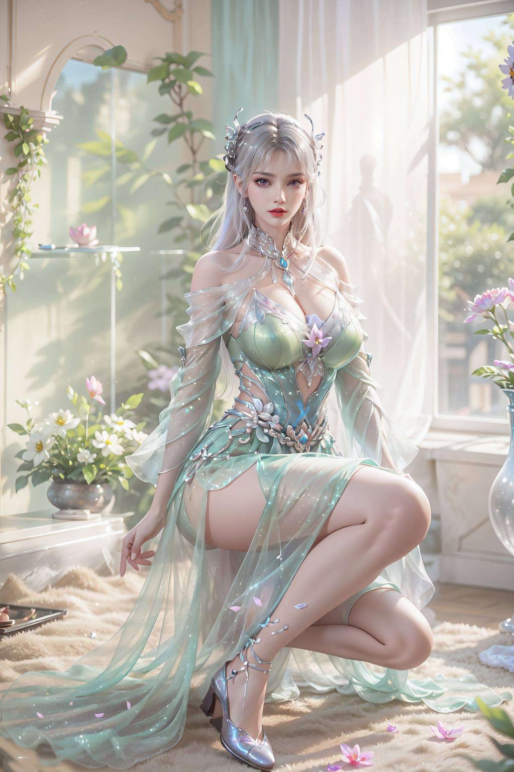 清新脱俗绿意盎然的草药旁