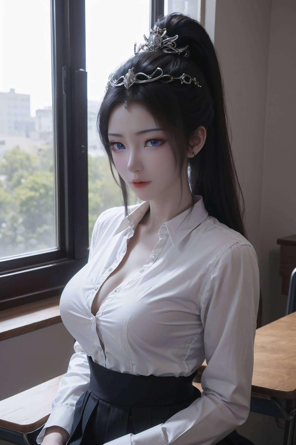 武瑶紧身衣映古风一抹仙气