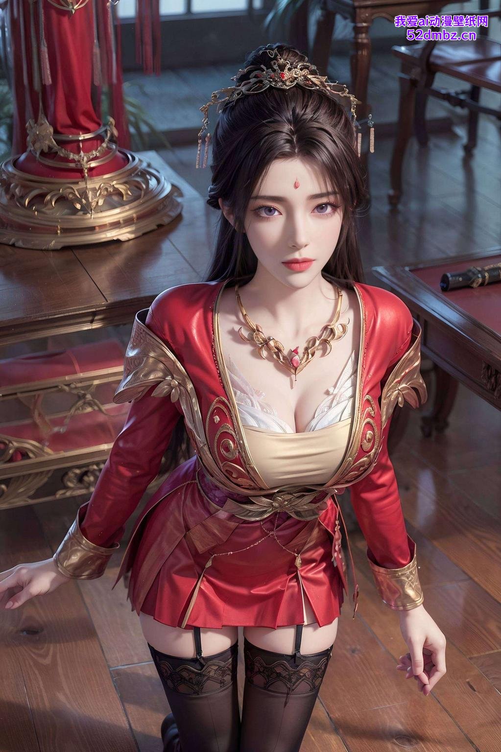 独特的红衣造型与神秘紫色调完美融合点亮你的iPhone屏幕！